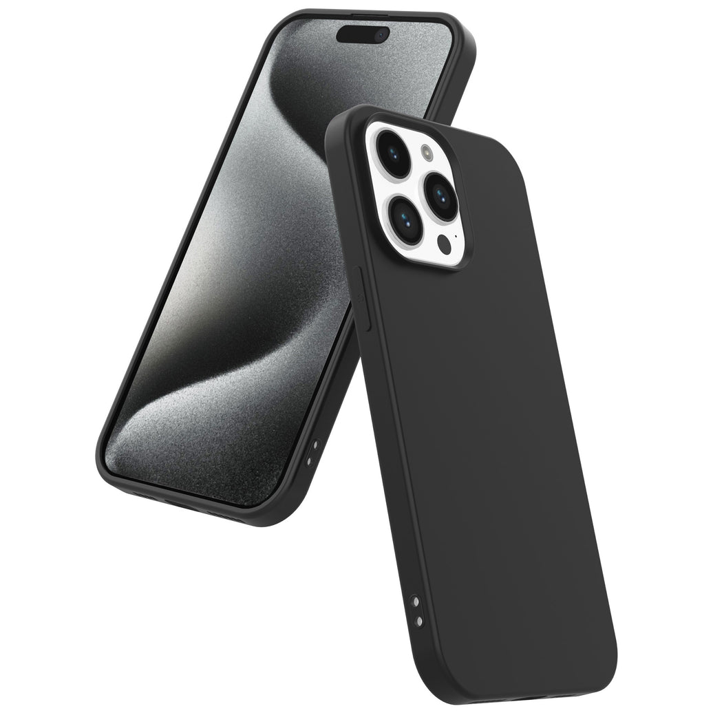 Telefoonhoesje Geschikt voor iPhone 15 Pro Siliconen
  met Zachte Beschermende Binnenkant - BackCover Case Soft Inside - Zwart