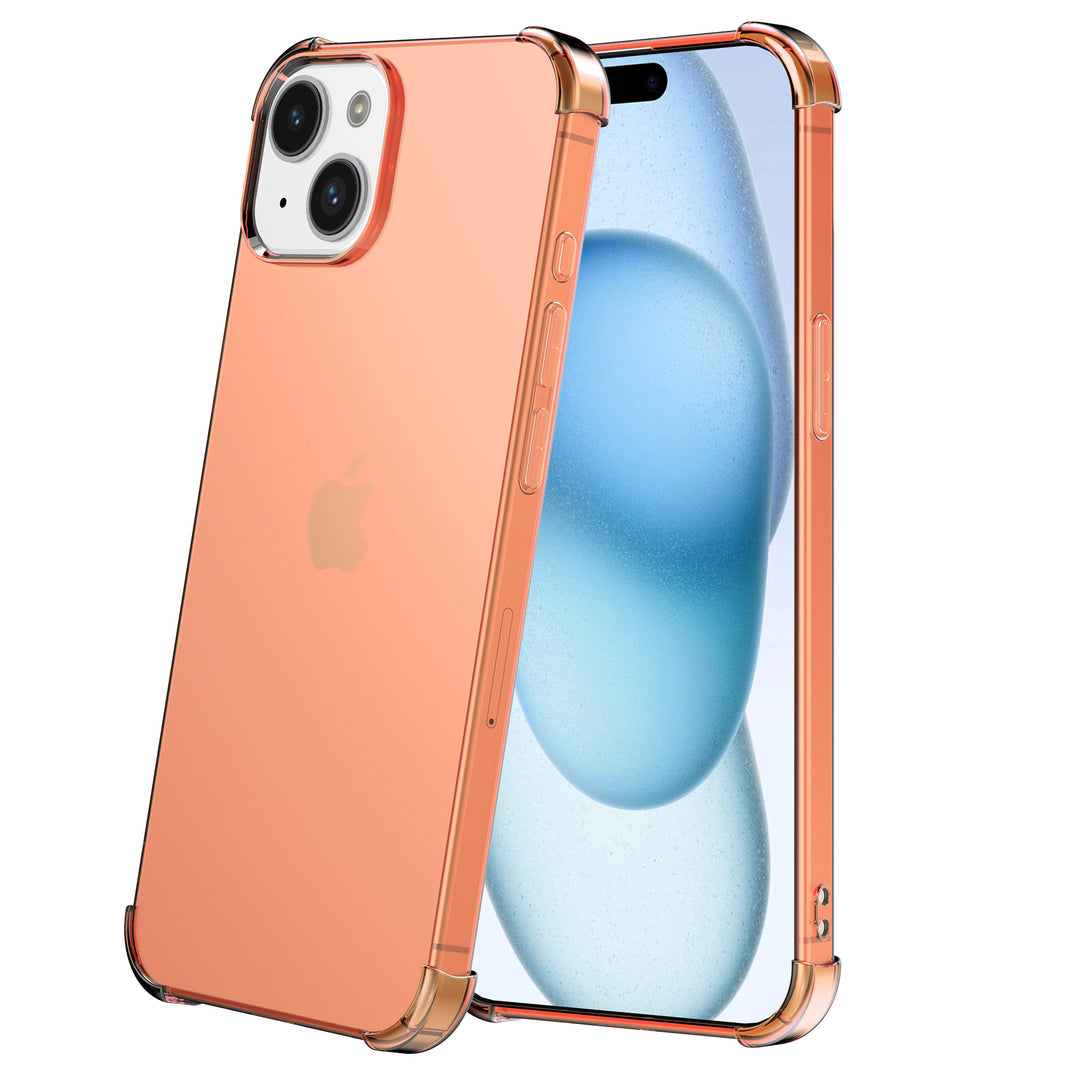 Telefoonhoesje geschikt voor iPhone 15 -
  Transparant Shockproof siliconen Hoesje met Stootrand – Rood