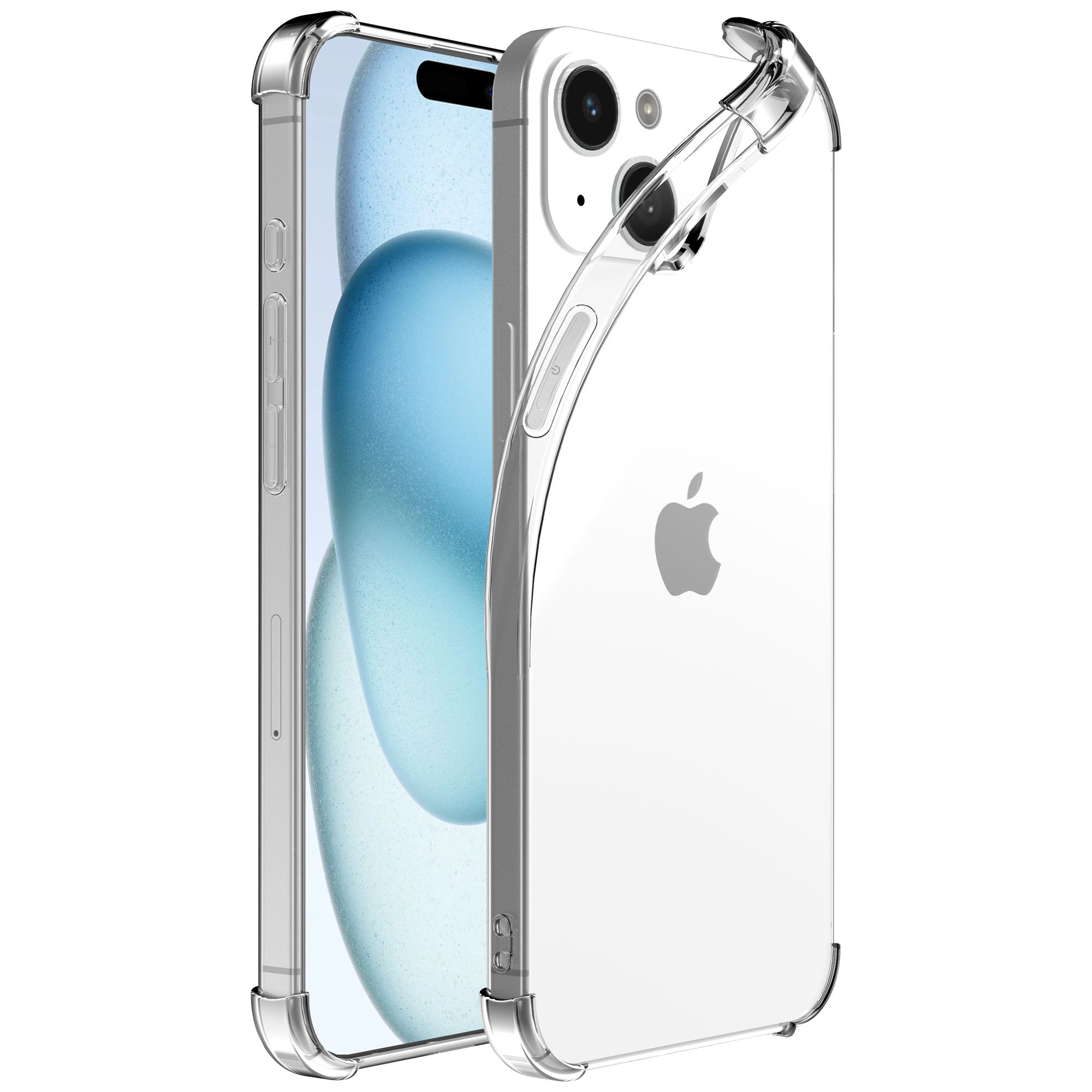 Telefoonhoesje
  Geschikt voor iPhone 15 transparant - Shockproof TPU siliconen Hoesje met
  Stootrand - Smartphonica
