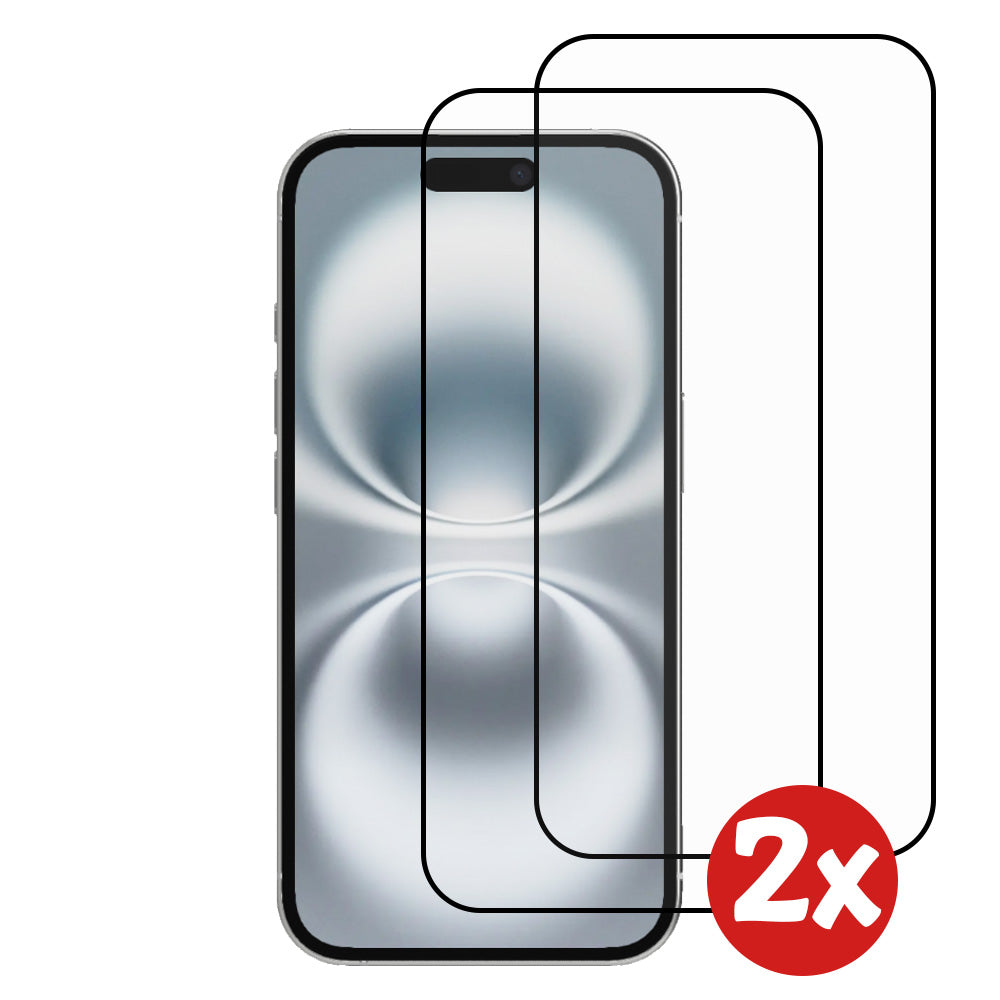 Screenprotector
  Geschikt voor iPhone 16 Plus - Full Cover Tempered Glass with Round Edge -
  Gehard glas Geschikt voor iPhone 16 Plus met afgeronde hoeken - 2-Pack