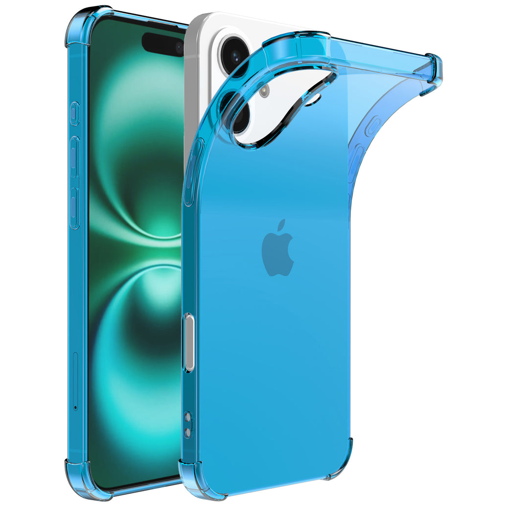 Telefoonhoesje Geschikt voor iPhone 16 Plus
  Transparant Schokbestendig Siliconen Hoesje met Stootrand - Shockproof Back
  Cover Case - Blauw