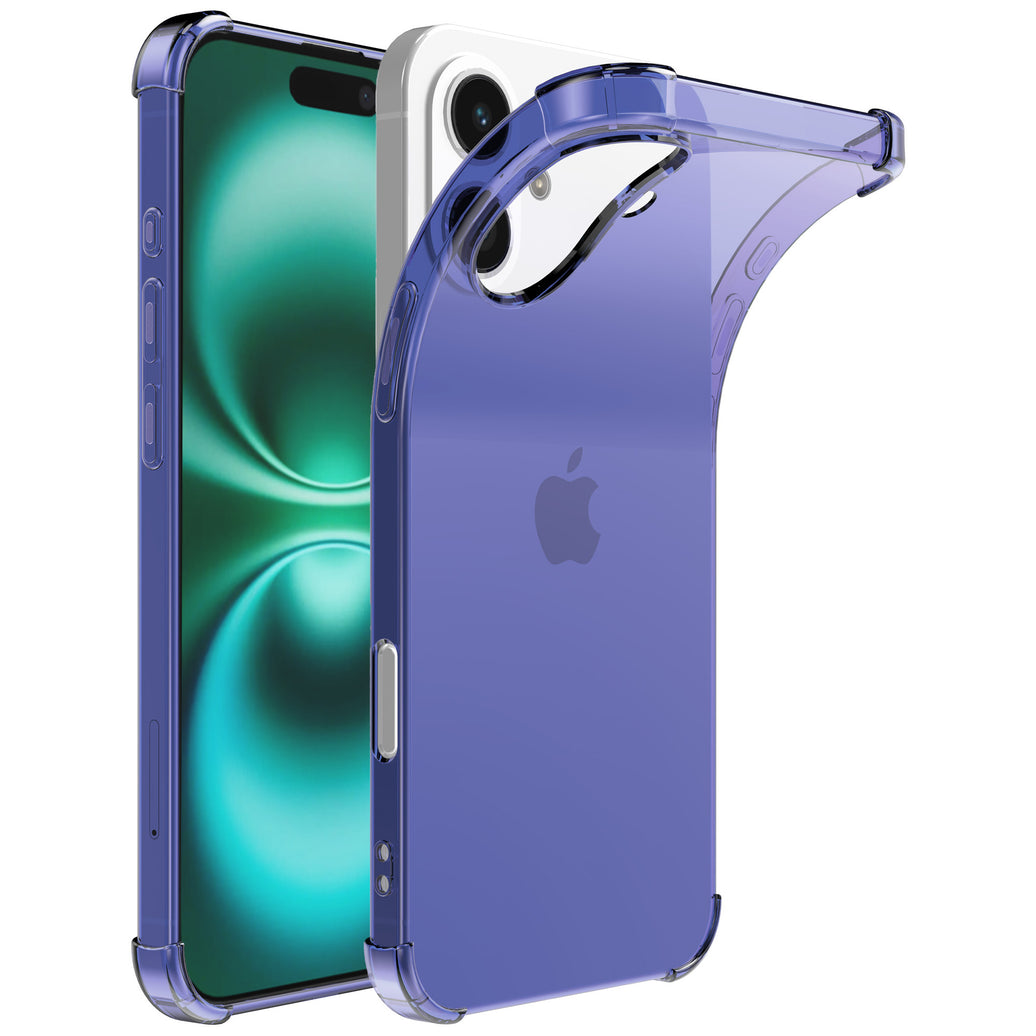 Telefoonhoesje Geschikt voor iPhone 16 Plus
  Transparant Schokbestendig Siliconen Hoesje met Stootrand - Shockproof Back
  Cover Case - Donkerblauw