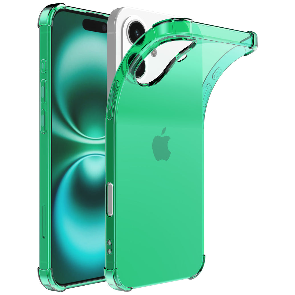 Telefoonhoesje Geschikt voor iPhone 16 Plus
  Transparant Schokbestendig Siliconen Hoesje met Stootrand - Shockproof Back
  Cover Case - Groen