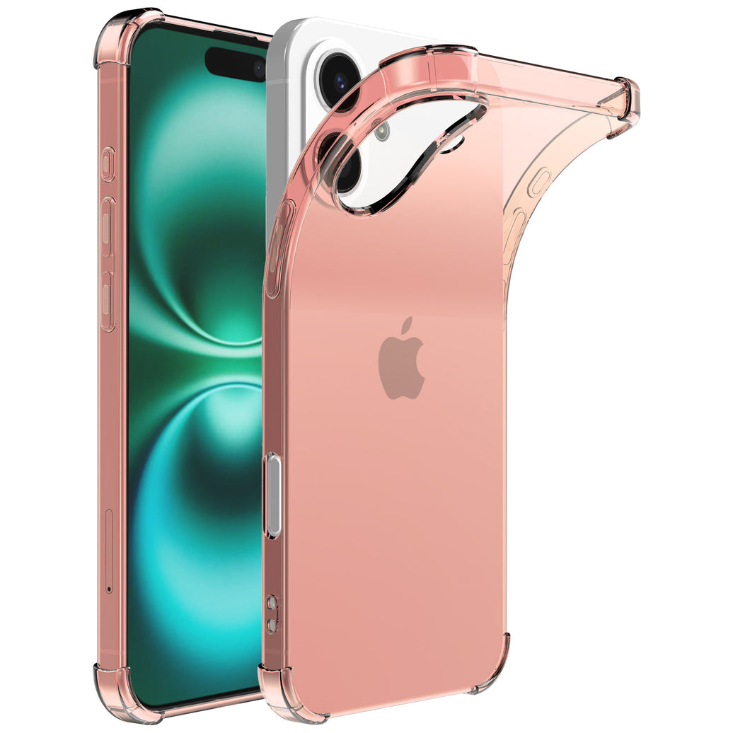 Telefoonhoesje Geschikt voor iPhone 16 Plus
  Transparant Schokbestendig Siliconen Hoesje met Stootrand - Shockproof Back
  Cover Case - Lichtroze