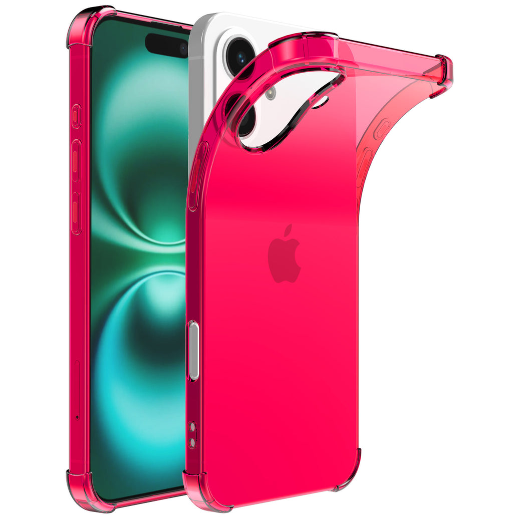 Telefoonhoesje Geschikt voor iPhone 16 Plus
  Transparant Schokbestendig Siliconen Hoesje met Stootrand - Shockproof Back
  Cover Case - Neon Roze