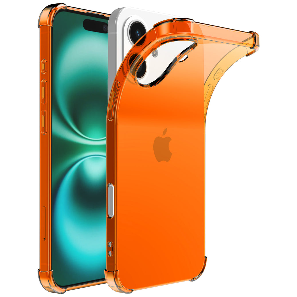 Telefoonhoesje Geschikt voor iPhone 16 Plus
  Transparant Schokbestendig Siliconen Hoesje met Stootrand - Shockproof Back
  Cover Case - Oranje