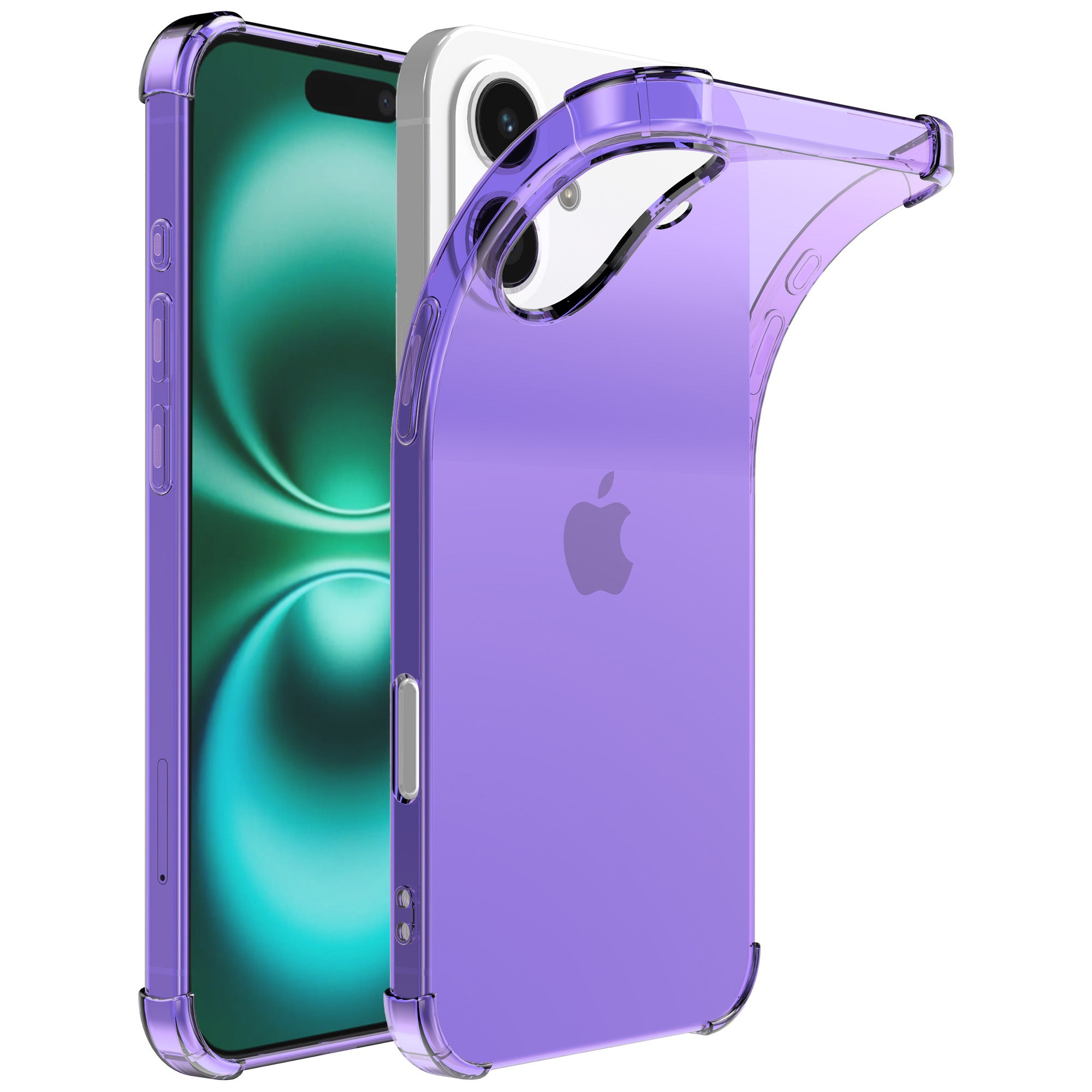 Telefoonhoesje Geschikt voor iPhone 16 Plus
  Transparant Schokbestendig Siliconen Hoesje met Stootrand - Shockproof Back
  Cover Case - Paars