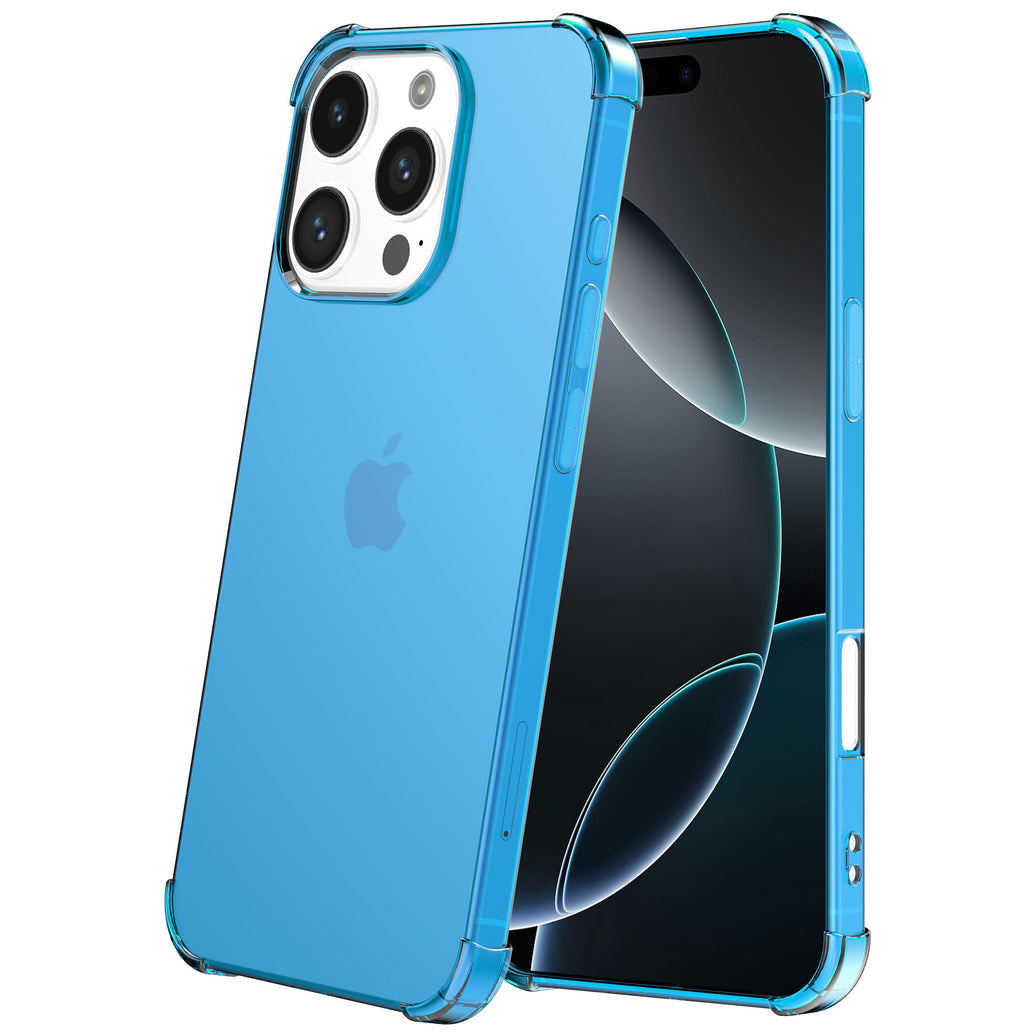 Telefoonhoesje Geschikt voor iPhone 16 Pro Max
  Transparant Schokbestendig Siliconen Hoesje met Stootrand - Shockproof Back
  Cover Case - Blauw