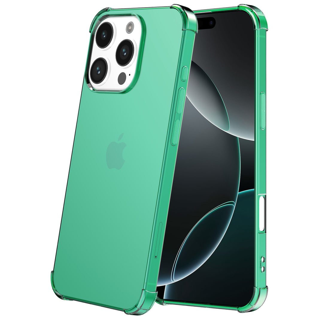 Telefoonhoesje Geschikt voor iPhone 16 Pro Max
  Transparant Schokbestendig Siliconen Hoesje met Stootrand - Shockproof Back
  Cover Case - Groen