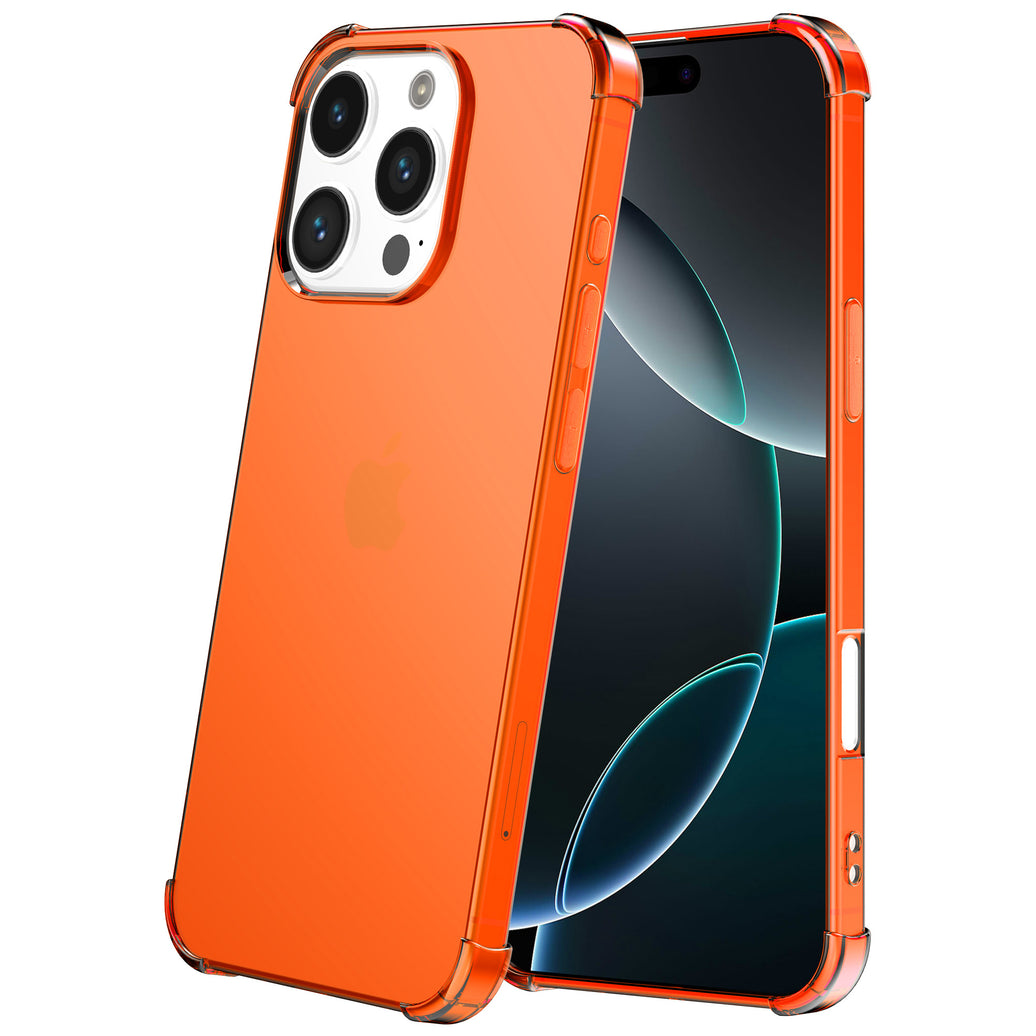 Telefoonhoesje Geschikt voor iPhone 16 Pro Max
  Transparant Schokbestendig Siliconen Hoesje met Stootrand - Shockproof Back
  Cover Case - Oranje
