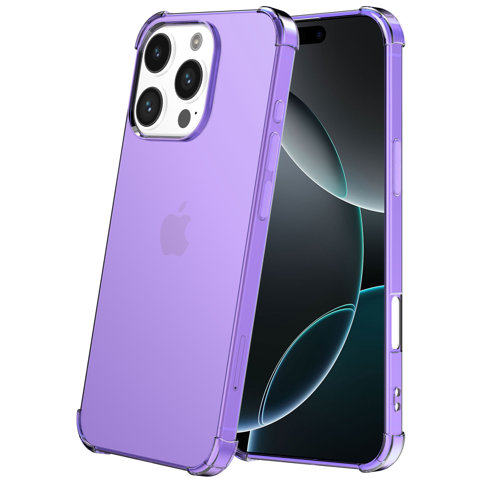 Telefoonhoesje Geschikt voor iPhone 16 Pro Max
  Transparant Schokbestendig Siliconen Hoesje met Stootrand - Shockproof Back
  Cover Case - Paars