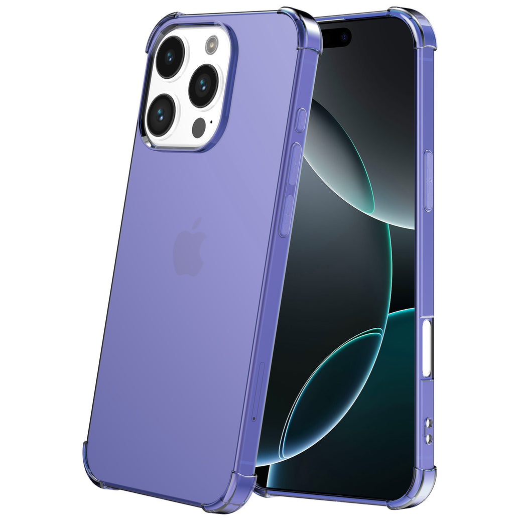 Telefoonhoesje Geschikt voor iPhone 16 Pro
  Transparant Schokbestendig Siliconen Hoesje met Stootrand - Shockproof Back
  Cover Case - Donkerblauw