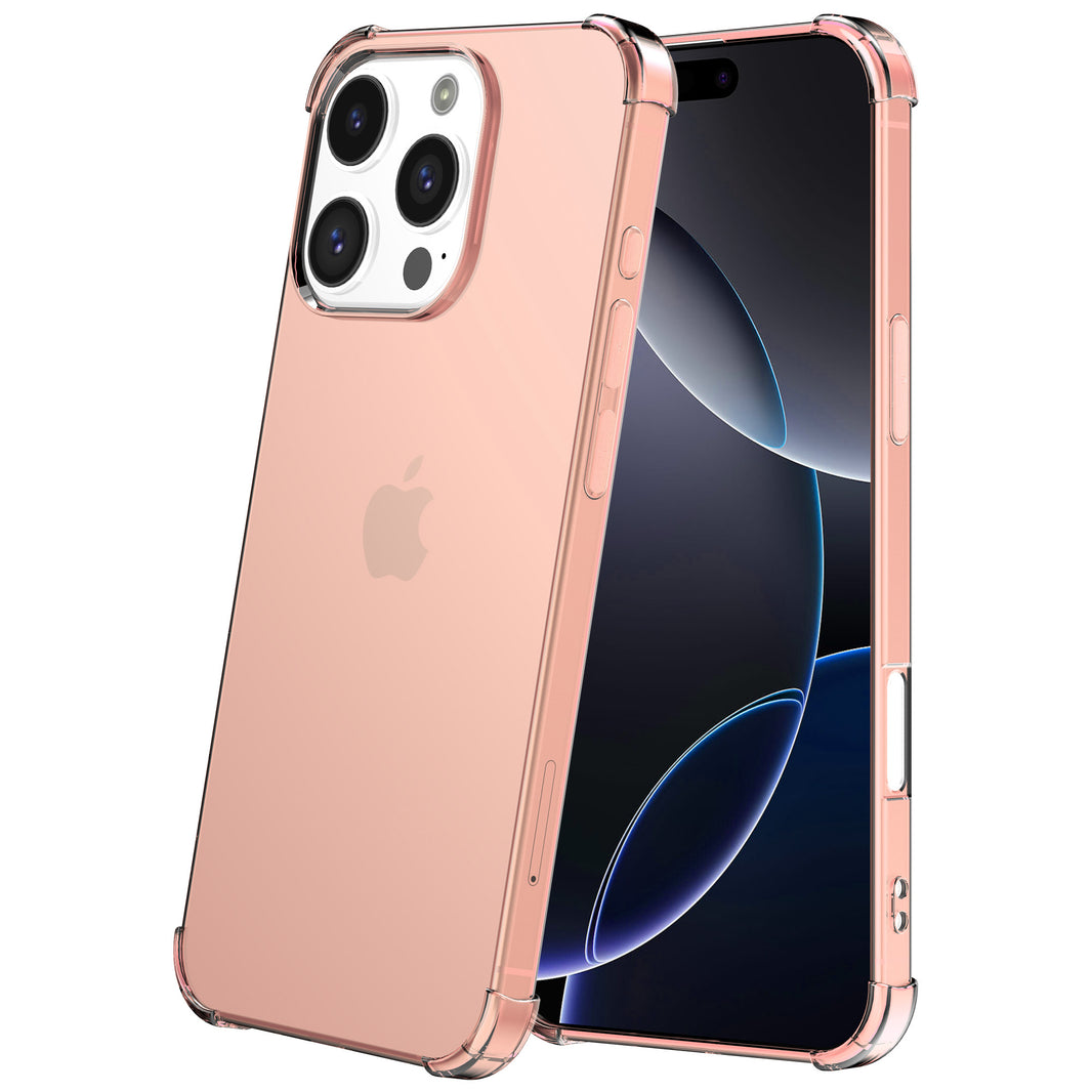 Telefoonhoesje Geschikt voor iPhone 16 Pro
  Transparant Schokbestendig Siliconen Hoesje met Stootrand - Shockproof Back
  Cover Case - Lichtroze