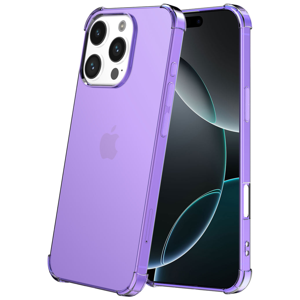 Telefoonhoesje Geschikt voor iPhone 16 Pro
  Transparant Schokbestendig Siliconen Hoesje met Stootrand - Shockproof Back
  Cover Case - Paars