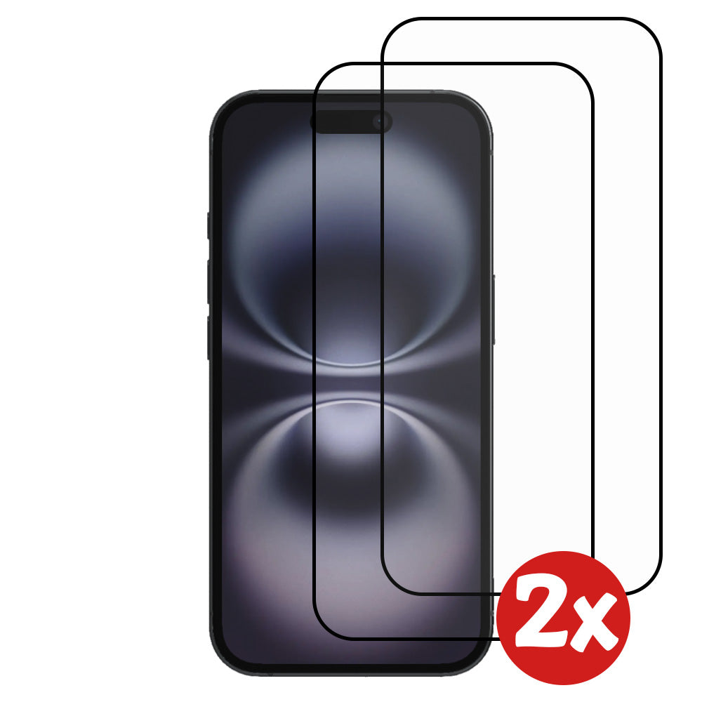 Screenprotector
  Geschikt voor iPhone 16 - Full Cover Tempered Glass with Round Edge - Gehard
  glas Geschikt voor iPhone 16 met afgeronde hoeken - 2-Pack