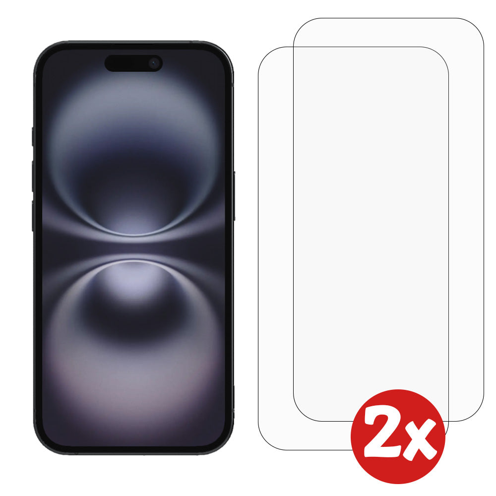 Screenprotector Geschikt voor iPhone 16 -
  Beschermglas van Gehard Glas voor iPhone 16 - Tempered Glass Screenprotector
  for iPhone 16 - 0,3mm Dun - 2 Pack