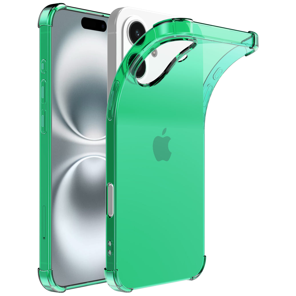 Telefoonhoesje Geschikt voor iPhone 16
  Transparant Schokbestendig Siliconen Hoesje met Stootrand - Shockproof Back
  Cover Case - Groen