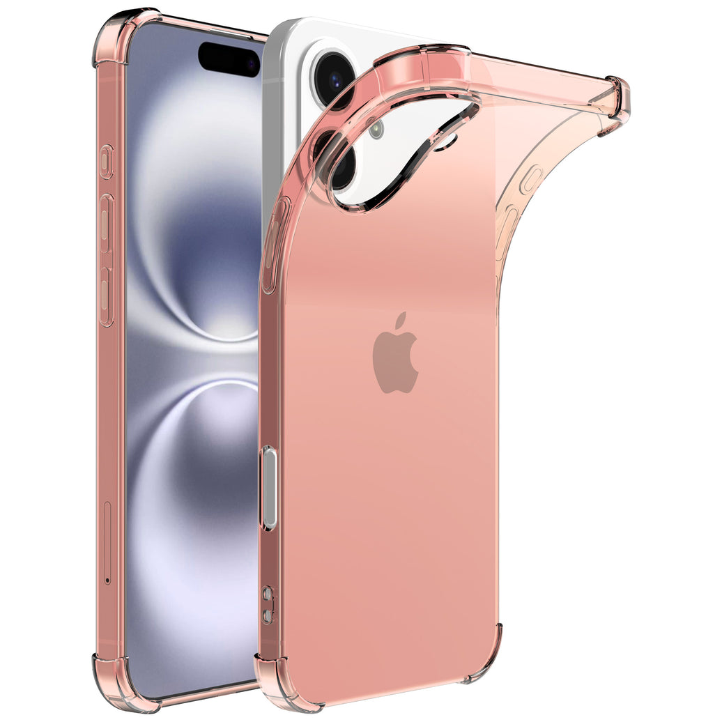 Telefoonhoesje Geschikt voor iPhone 16
  Transparant Schokbestendig Siliconen Hoesje met Stootrand - Shockproof Back
  Cover Case - Lichtroze