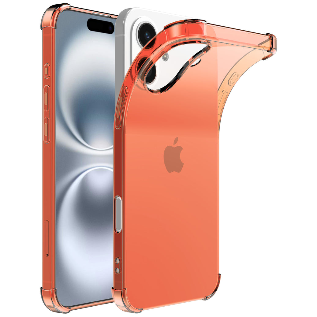 Telefoonhoesje Geschikt voor iPhone 16
  Transparant Schokbestendig Siliconen Hoesje met Stootrand - Shockproof Back
  Cover Case - Rood