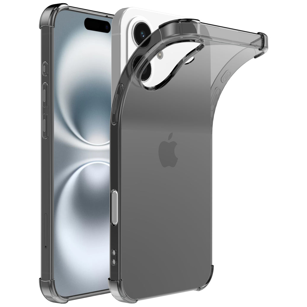 Telefoonhoesje
  Geschikt voor iPhone 16 Transparant Schokbestendig Siliconen Hoesje met
  Stootrand - Shockproof Back Cover Case - Zwart