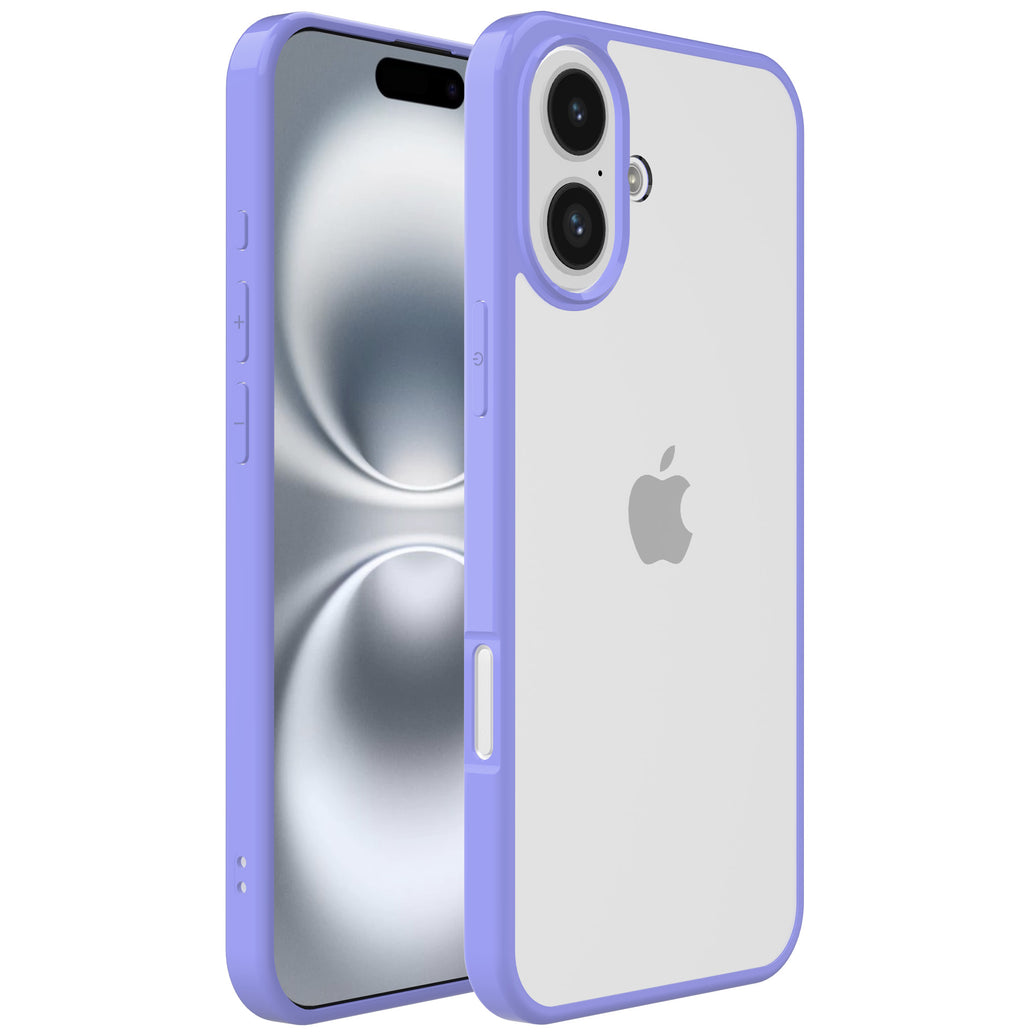 Telefoonhoesje Geschikt voor iPhone 16
  met Doorzichtige Achterkant en Sterke Blauwe Randen - TPU Back Cover Case -
  Blauw