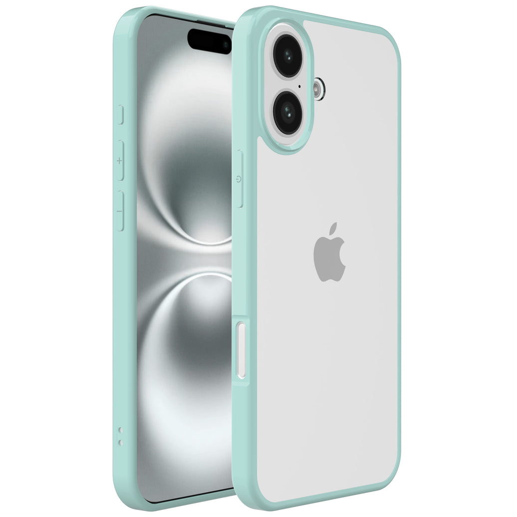 Telefoonhoesje Geschikt voor iPhone 16
  met Doorzichtige Achterkant en Sterke Groene Randen - TPU Back Cover Case -
  Groen