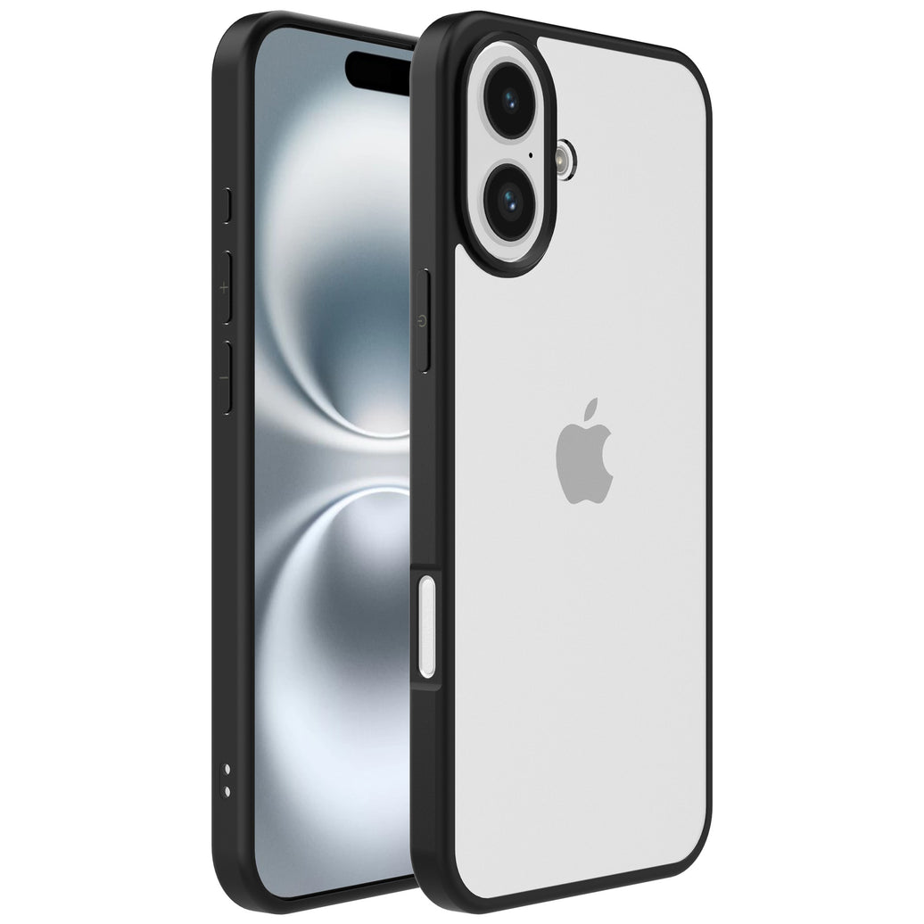 Telefoonhoesje
  Geschikt voor iPhone 16 met Doorzichtige Achterkant en Sterke Zwarte Randen -
  TPU Back Cover Case - Zwart