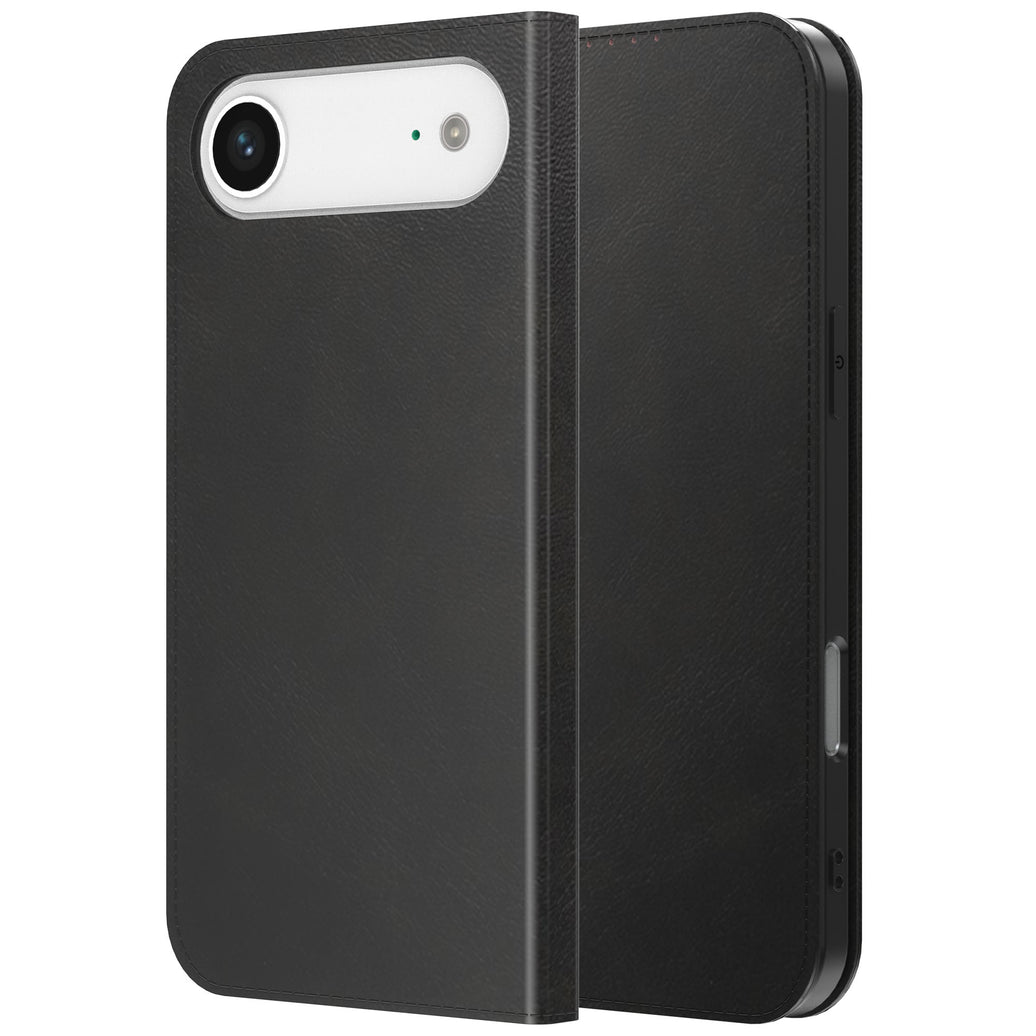 Geschikt voor iPhone 17 Air
  Telefoonhoesje Kunstleer met Magnetische sluiting en Pasjeshouder Bookcase
  met Klepje - Walletcase with Cardslot - Zwart - Smartphonica