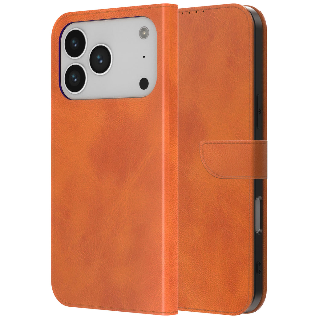 Geschikt voor iPhone 17 Pro
  Telefoonhoesje Kunstleer met Magnetisch lipje en Pasjeshouder Book Case met
  Klepje - Walletcase with Cardslot - Bruin - Smartphonica