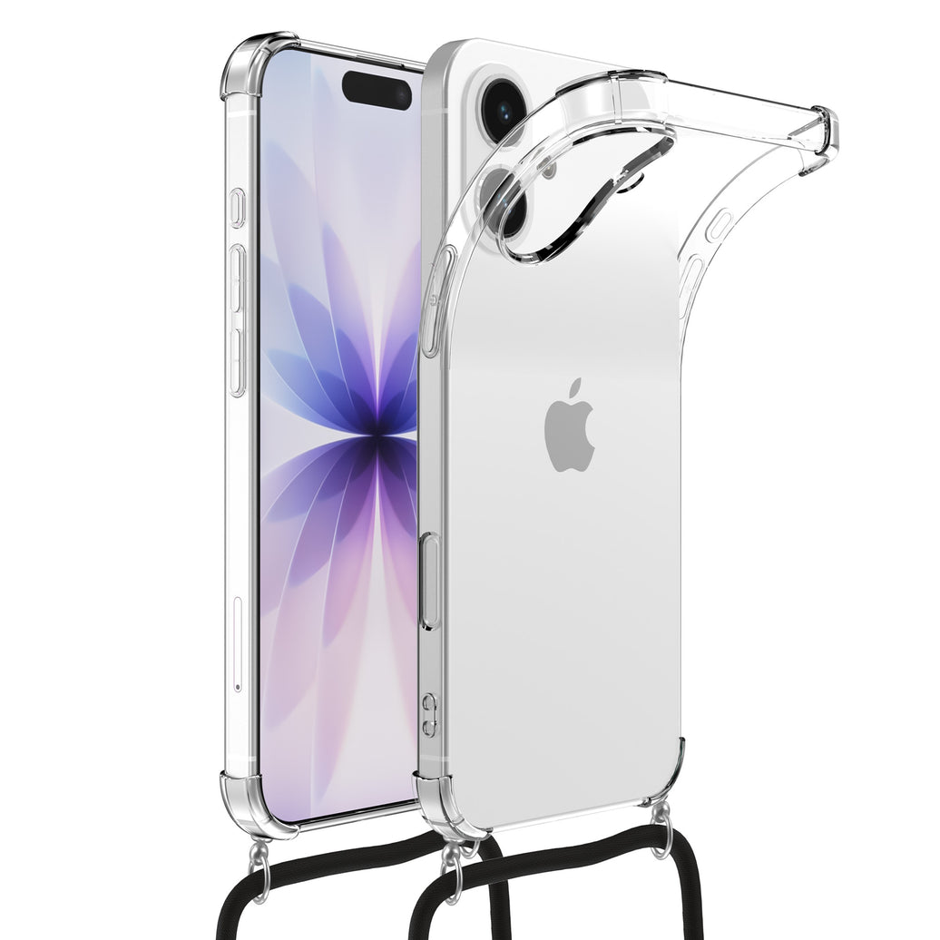 Geschikt
  voor iPhone 17 Telefoonhoesje met Telefoonkoord en Stootrand - Koordhoesje
  TPU Backcover Case Shockproof met Lanyard - Transparant - Smartphonica