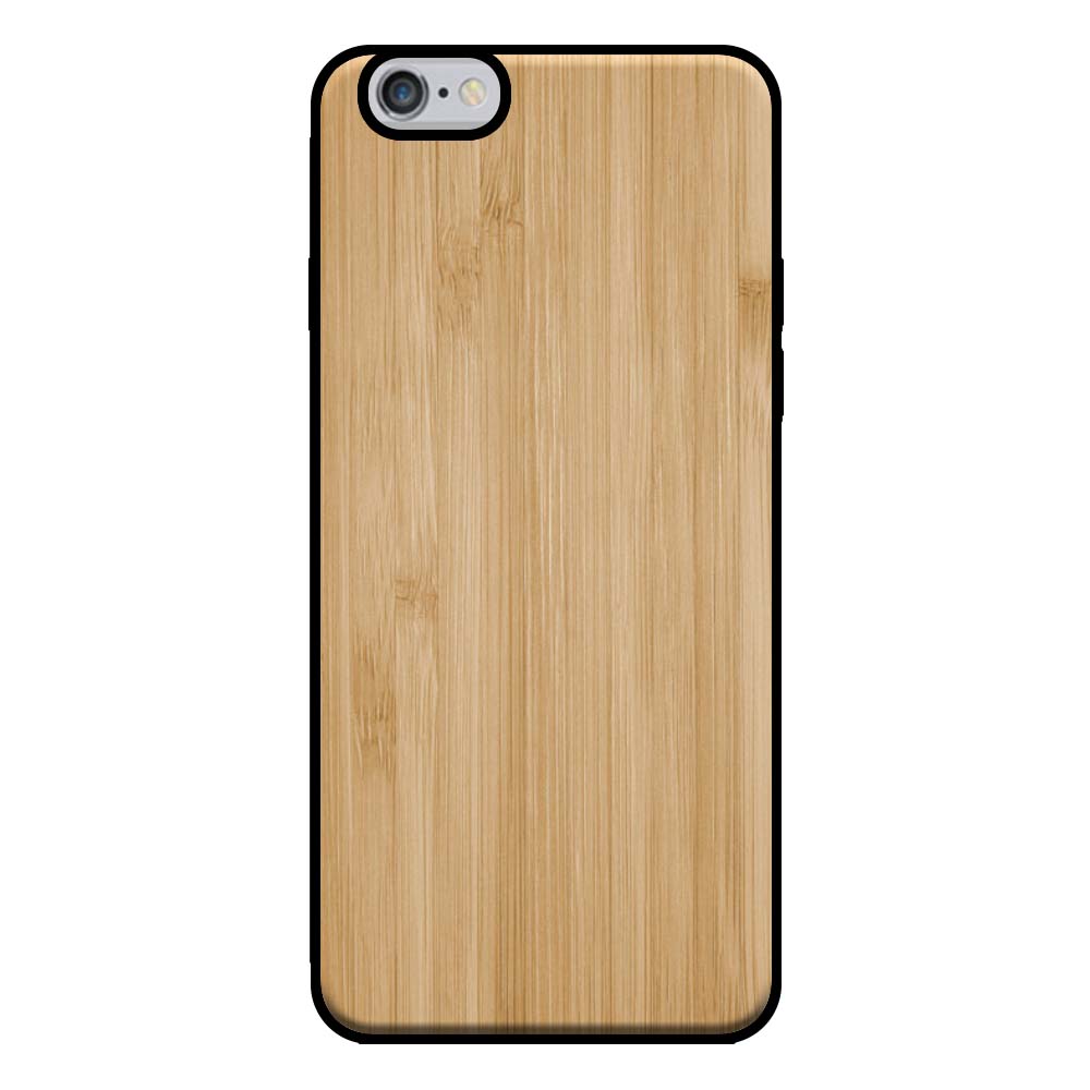 Telefoonhoesje voor iPhone 6/6s Plus met
  houten look - backcover bamboo kunsthout hoesje - Bruin