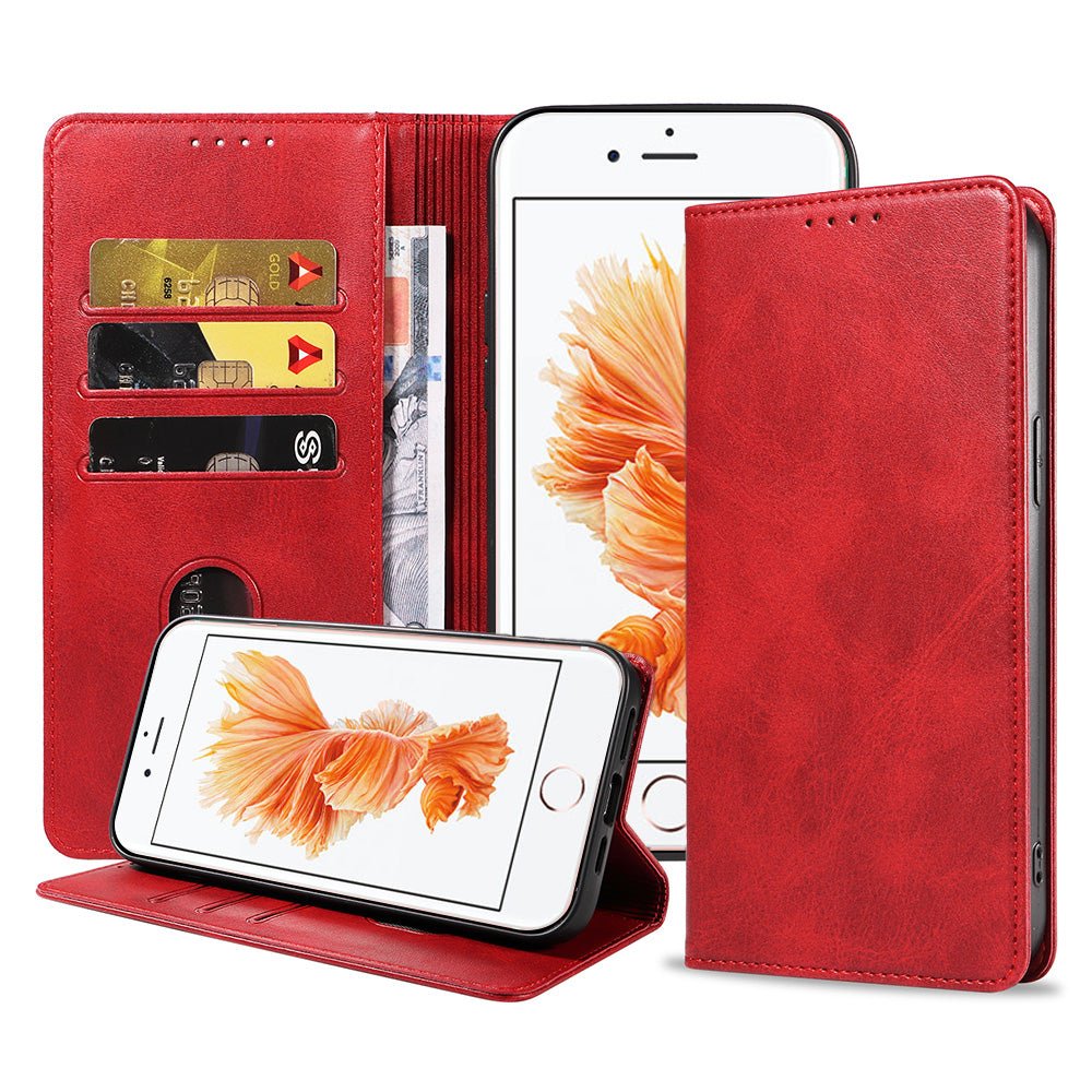 iPhone 6/6s Plus leren hoesje met magnetische sluiting - Rood