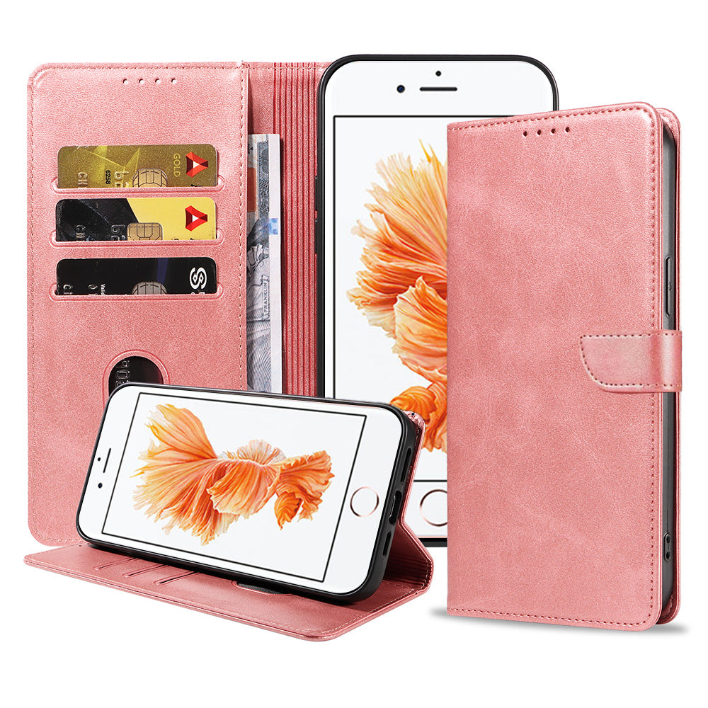 Geschikt voor iPhone 6/6s Telefoonhoesje
  Kunstleer met Magnetisch lipje en Pasjeshouder Book Case met Klepje - Roze -
  Smartphonica