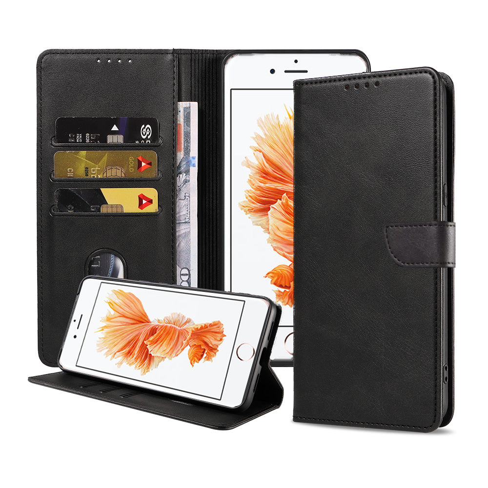 Geschikt voor iPhone 6/6s Telefoonhoesje
  Kunstleer met Magnetisch lipje en Pasjeshouder Book Case met Klepje - Zwart -
  Smartphonica