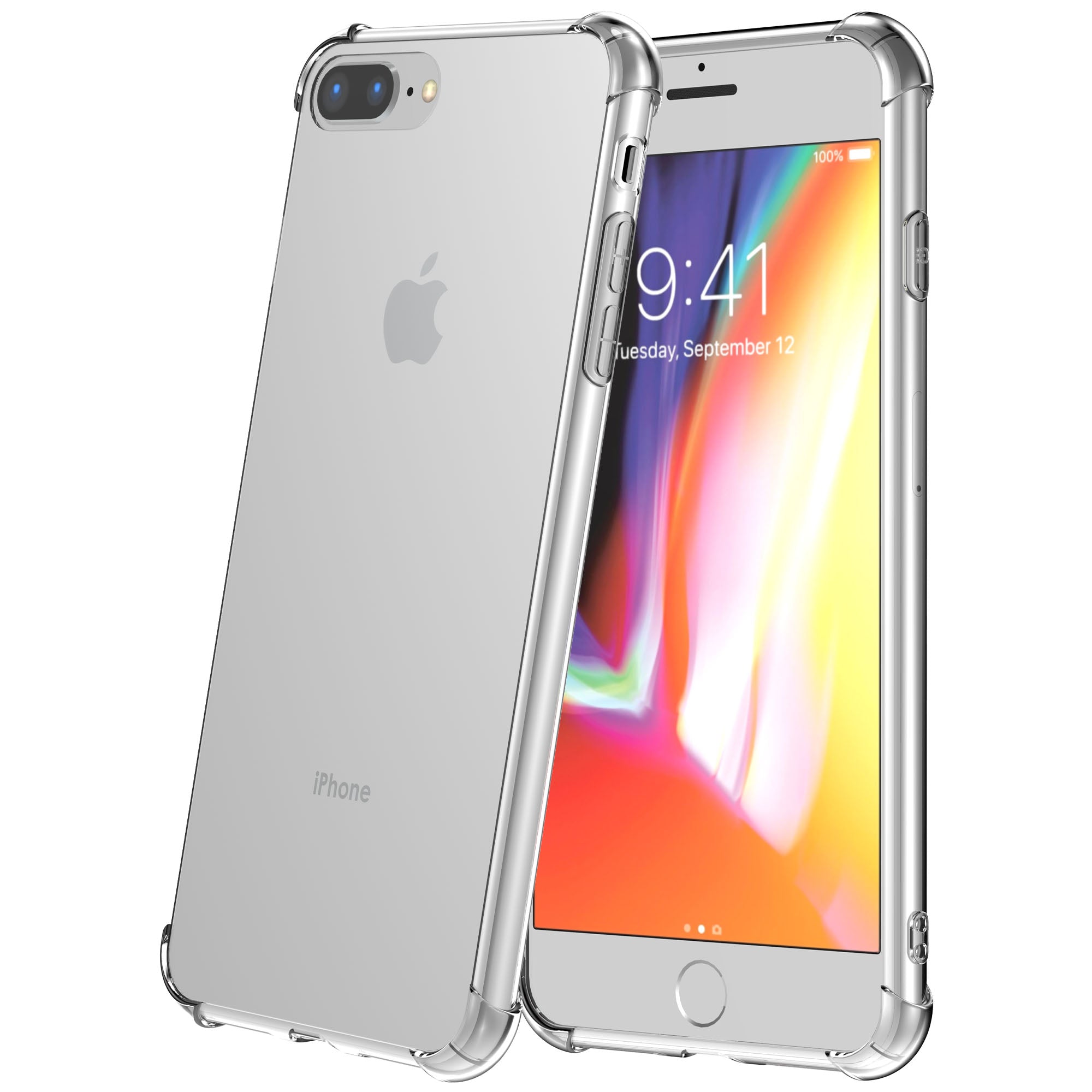 Telefoonhoesje Geschikt voor iPhone 7/8 Plus transparant hoesje flexibel met stootrand