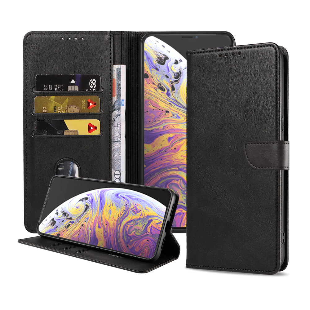 Geschikt voor iPhone Xs Max
  Telefoonhoesje Kunstleer met Magnetisch lipje en Pasjeshouder Book Case met
  Klepje - Zwart - Smartphonica