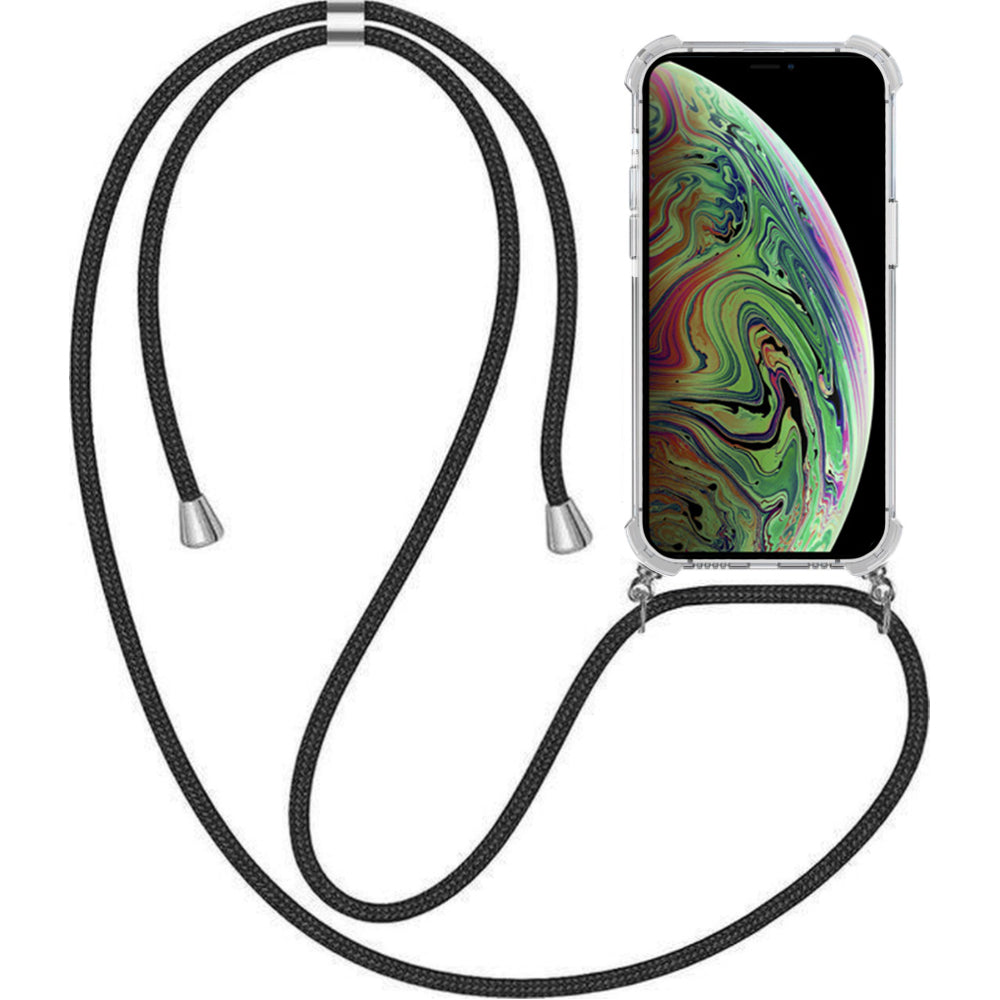 Telefoonhoesje Geschikt voor iPhone Xs
  Max met Koord en Stootrand - TPU Backcover Shockproof met Lanyard -
  Smartphonica