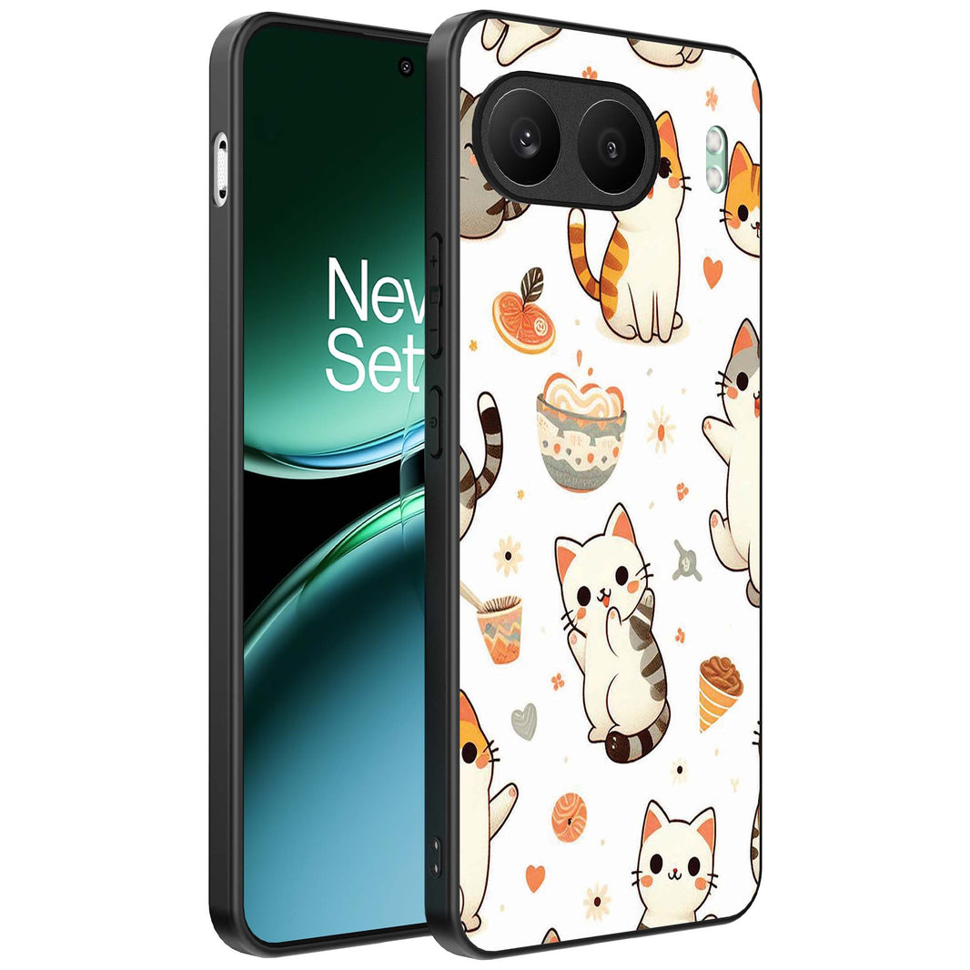 Telefoonhoesje
  Geschikt voor OnePlus Nord 4 met katten opdruk - TPU backcover case cat
  design