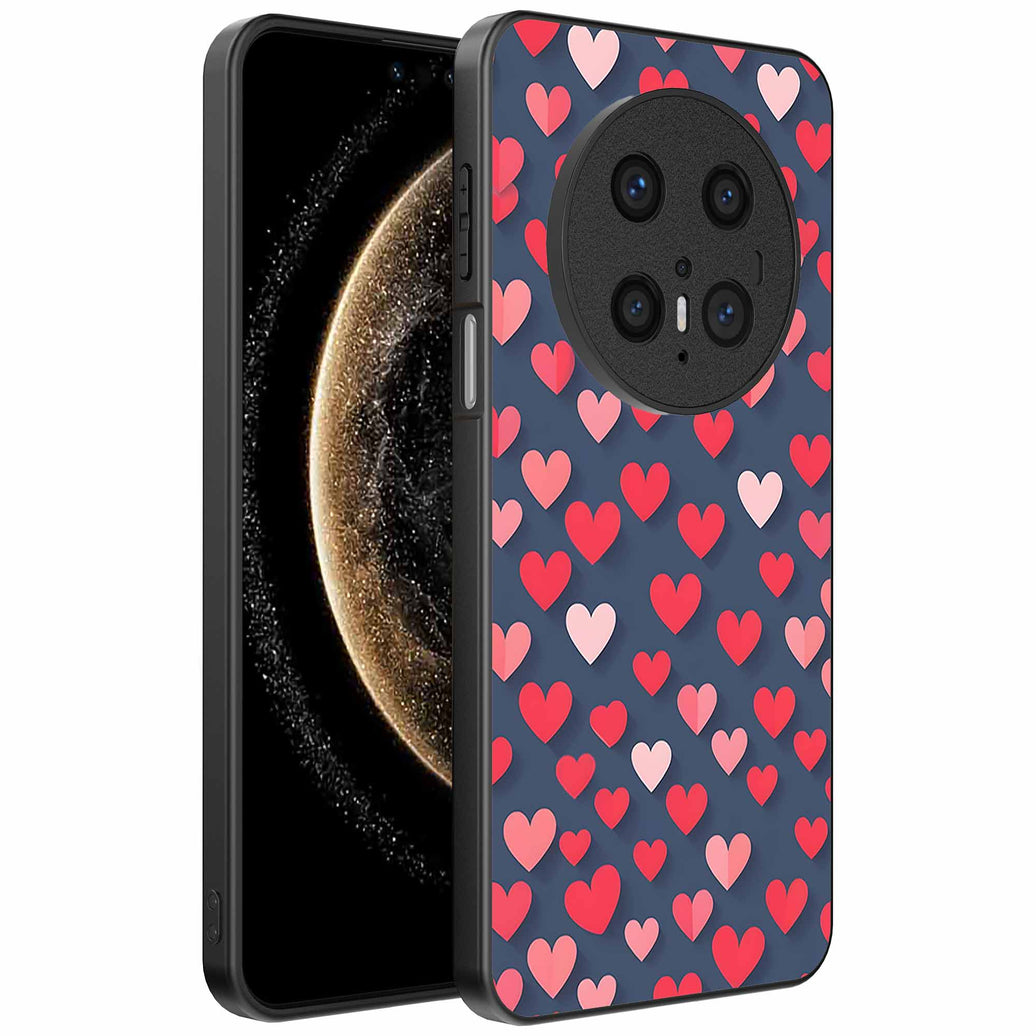 Geschikt voor
  Huawei Mate 70 Pro / 70 Pro Plus Telefoonhoesje met Roze en Rode Hartjes
  Opdruk - TPU Backcover Case With Rosé and Red Heart Design - Smartphonica