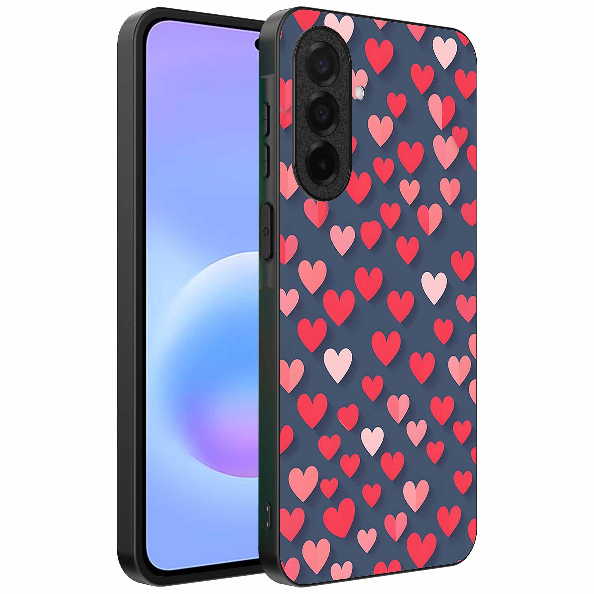 Geschikt voor
  Samsung Galaxy A57 Telefoonhoesje met Roze en Rode Hartjes Opdruk - TPU
  Backcover Case With Rosé and Red Heart Design - Smartphonica