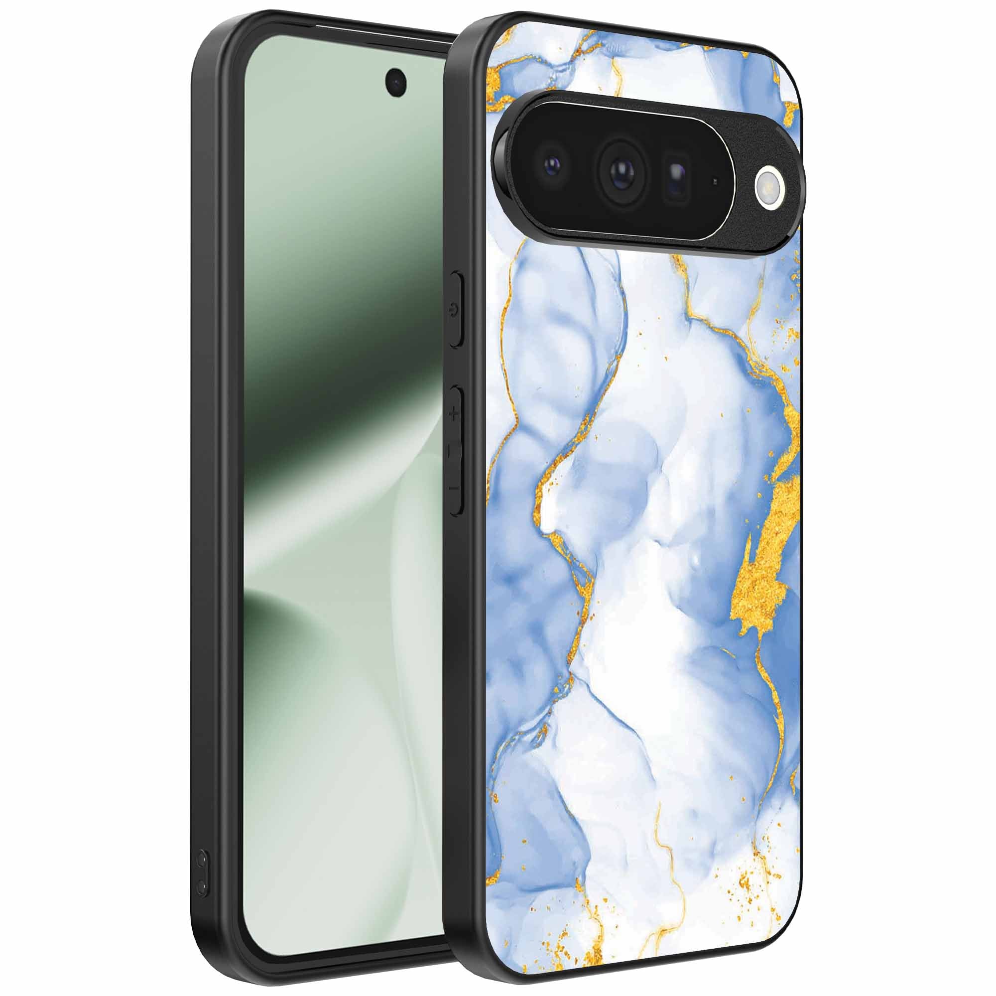 Geschikt voor
  Google Pixel 10 Telefoonhoesje met Lichtblauw Goud Marmer Opdruk - TPU
  Backcover Case Lightblue Gold Marble Design - Smartphonica