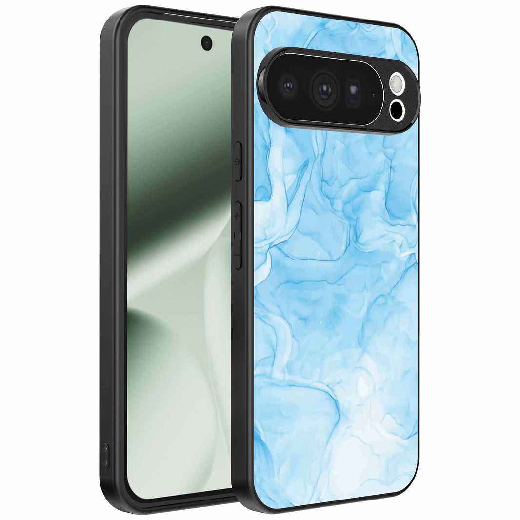 Geschikt voor Google
  Pixel 10 Pro XL Telefoonhoesje met marmer opdruk - TPU backcover case marble
  design - Lichtblauw - Smartphonica