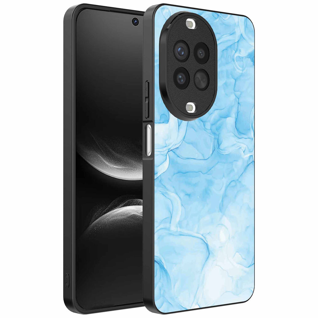 Geschikt
  voor Huawei Nova 14 Telefoonhoesje met marmer opdruk - TPU backcover case
  marble design - Lichtblauw - Smartphonica