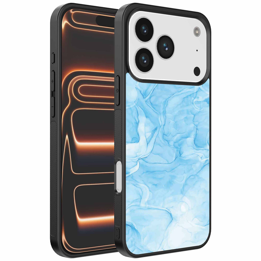 Geschikt voor
  iPhone 17 Pro Max Telefoonhoesje met marmer opdruk - TPU backcover case
  marble design - Lichtblauw - Smartphonica