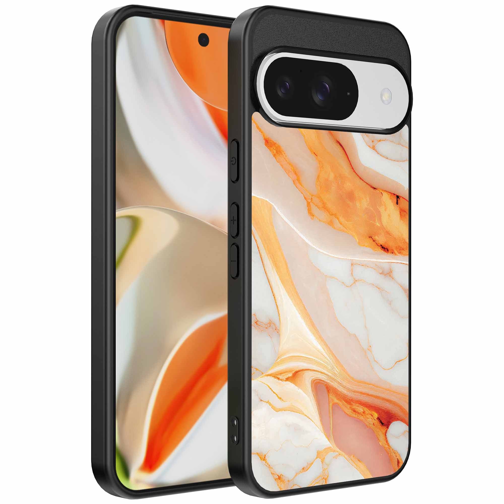 Geschikt voor
  Google Pixel 9 Pro XL Telefoonhoesje met marmer opdruk - TPU backcover case
  marble design - Oranje - Smartphonica