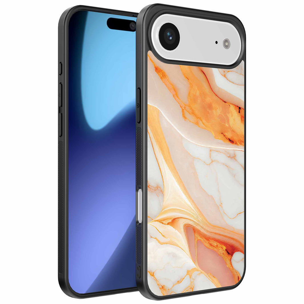 Geschikt voor
  iPhone Air Telefoonhoesje met marmer opdruk - TPU backcover case marble
  design - Oranje - Smartphonica