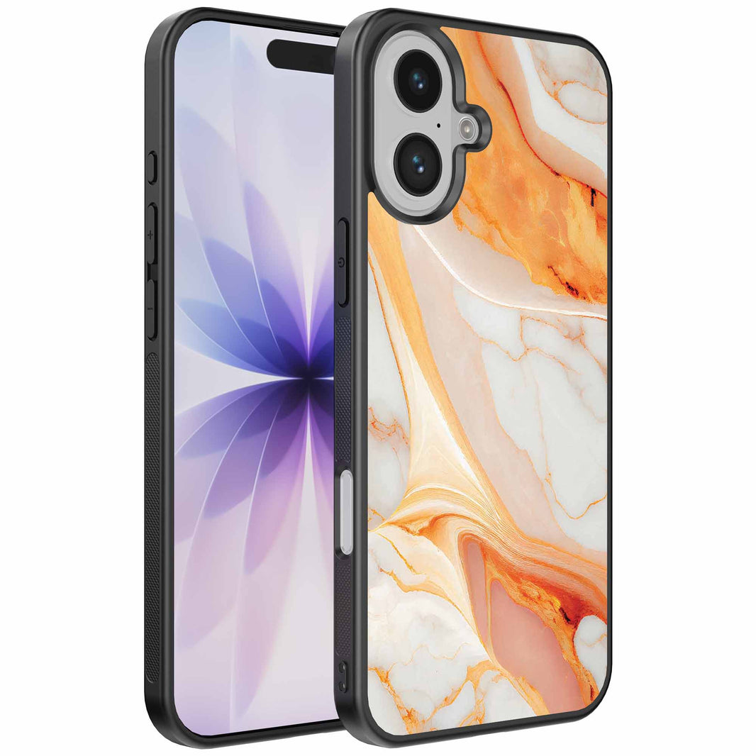 Geschikt voor
  iPhone 17 Telefoonhoesje met marmer opdruk - TPU backcover case marble design
  - Oranje - Smartphonica