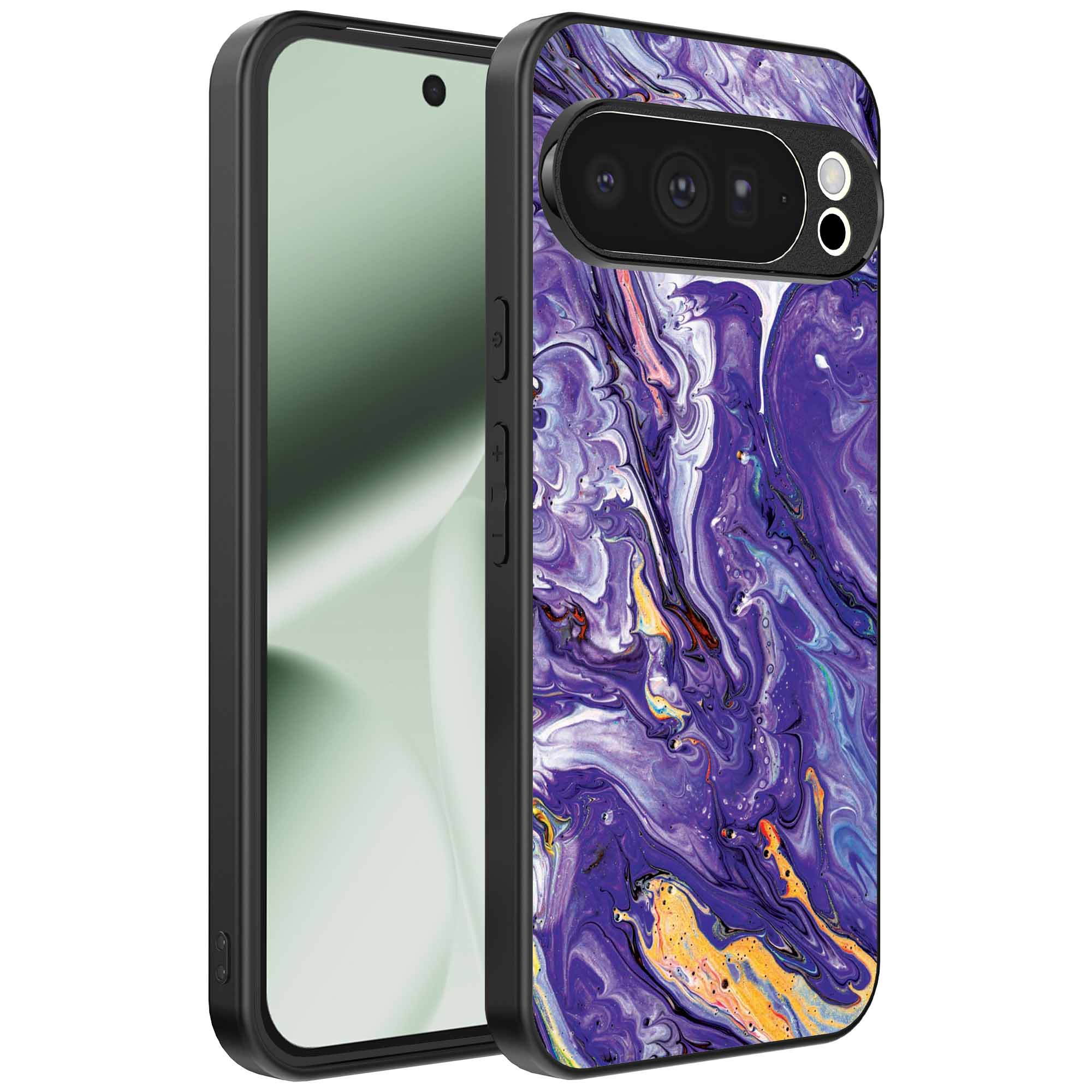 Geschikt voor Google Pixel 10 Pro XL
  Telefoonhoesje met Paars Goud Marmer Opdruk - TPU Backcover Case Purple Gold
  Marble Design - Paars Goud - Smartphonica