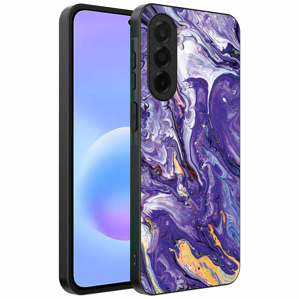 Geschikt voor
  Samsung Galaxy A57 Telefoonhoesje met Paars Goud Marmer Opdruk - TPU
  Backcover Case Purple Gold Marble Design - Paars Goud - Smartphonica