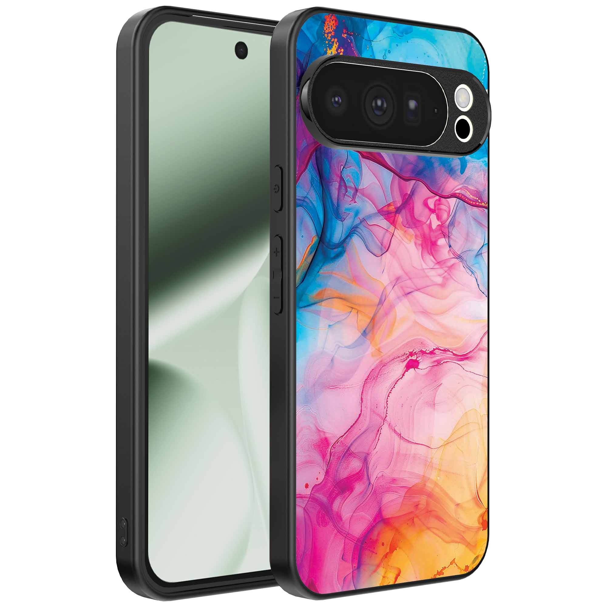 Geschikt voor Google Pixel 10 Pro XL
  Telefoonhoesje met Regenboog Acryl Marmer Opdruk - TPU Backcover Case Rainbow
  Acrylic Marble Design - Smartphonica